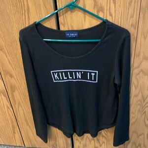 The Classic Women’s Black See through Large long sleeve Killing It Shirt